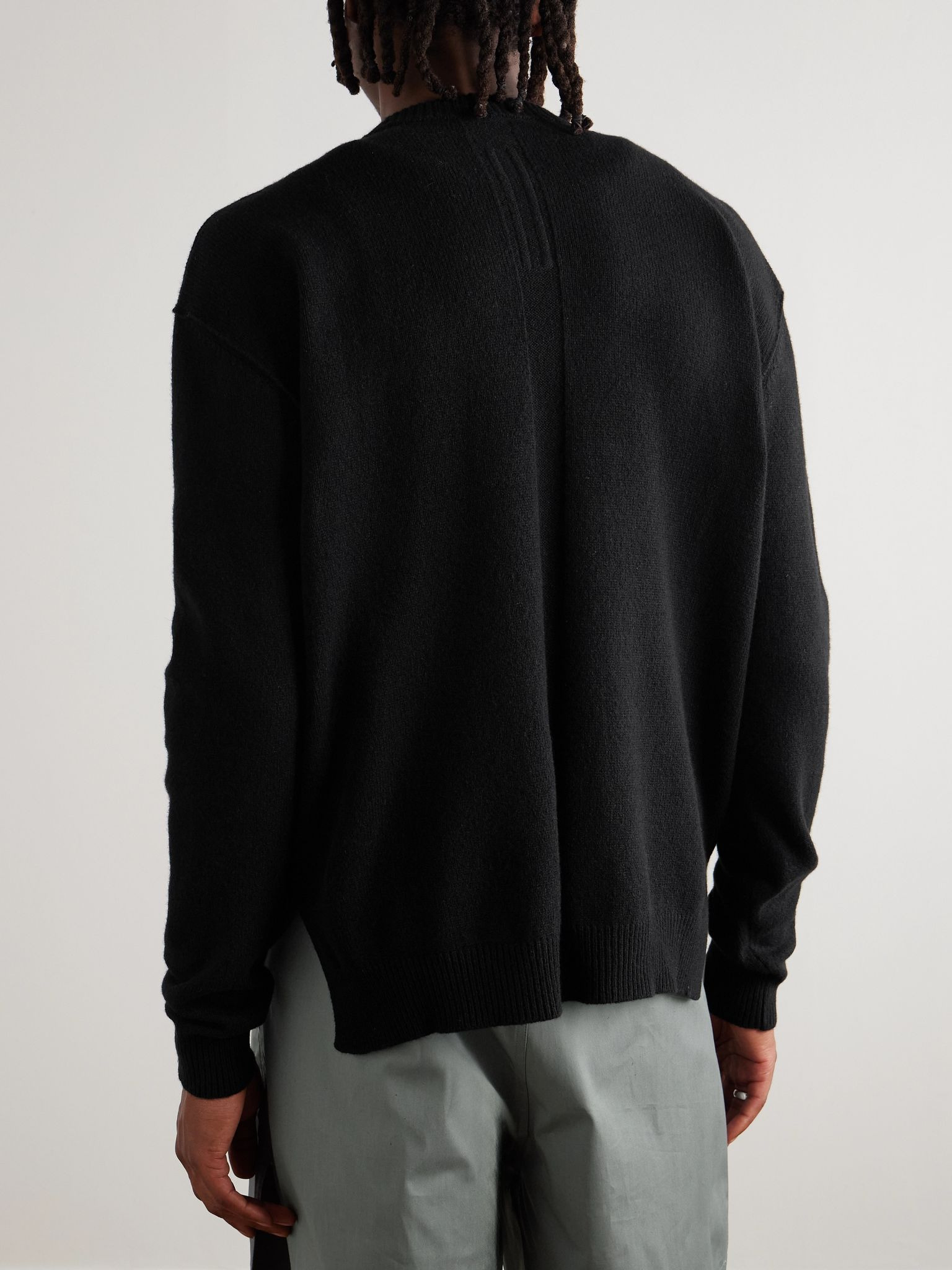 Boiled Cashmere and Wool-Blend Sweater Black - 3