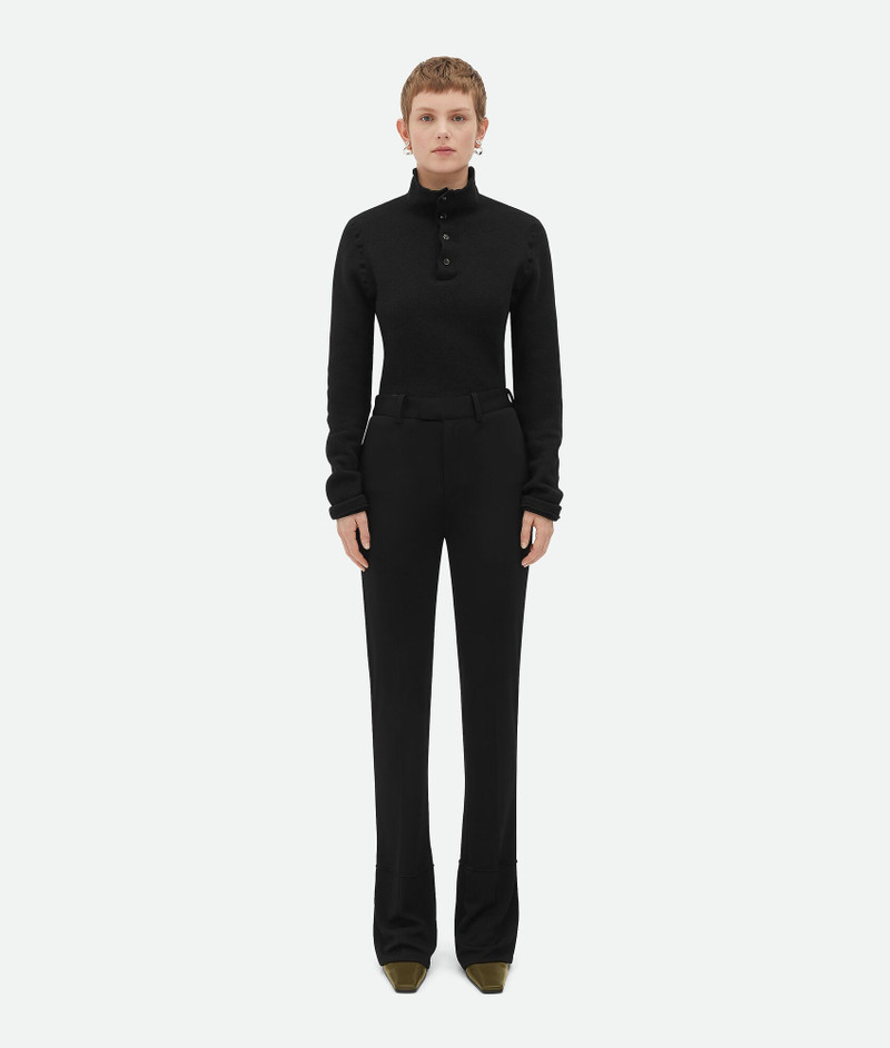Matt Viscose Jersey Flared Trousers - 1