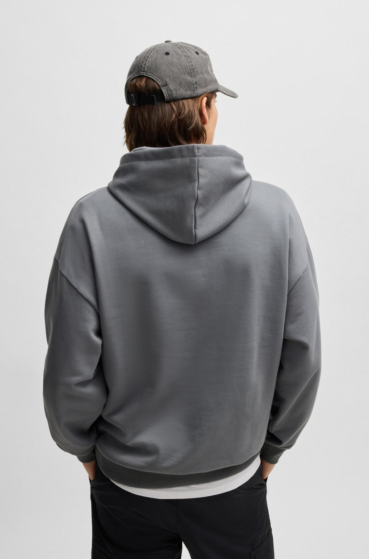 OVERSIZE-FIT HOODIE IN COTTON TERRY WITH TONAL LOGO - 5