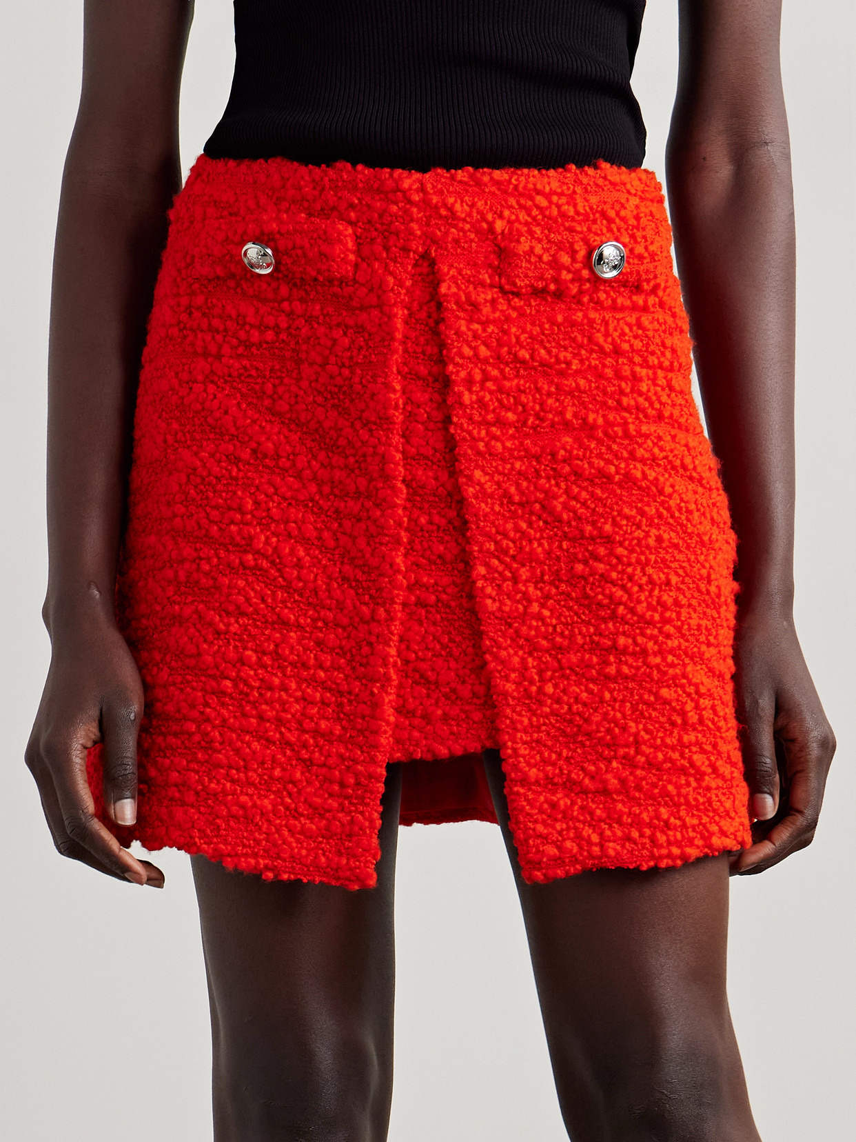 Layered Wool-blend Tweed Mini Skirt - 4