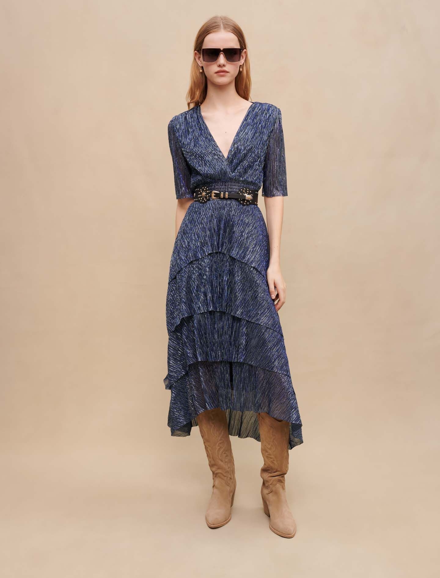 Stretch lurex ruffle dress - 2