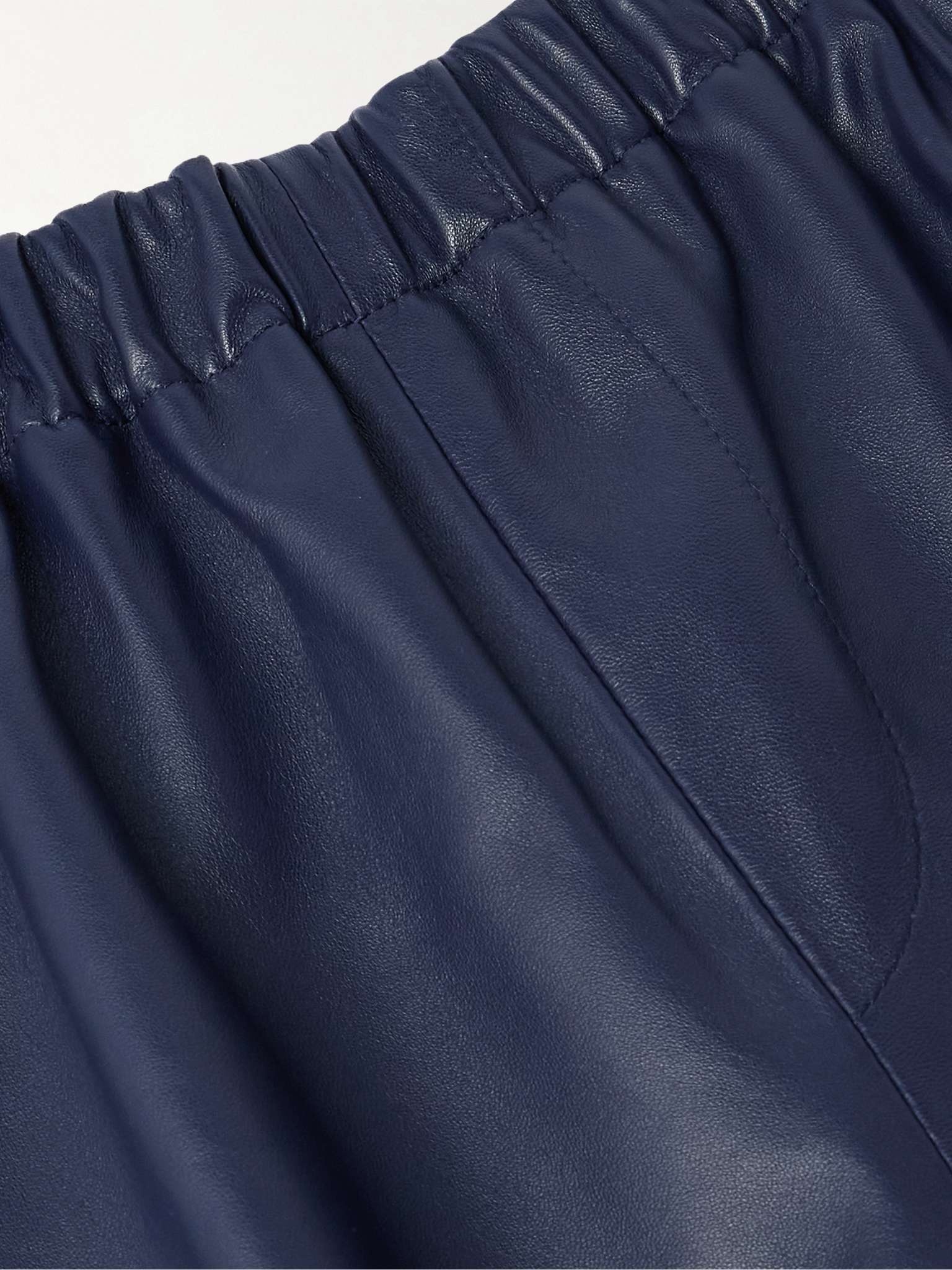 Straight-Leg Striped Leather Trousers - 6