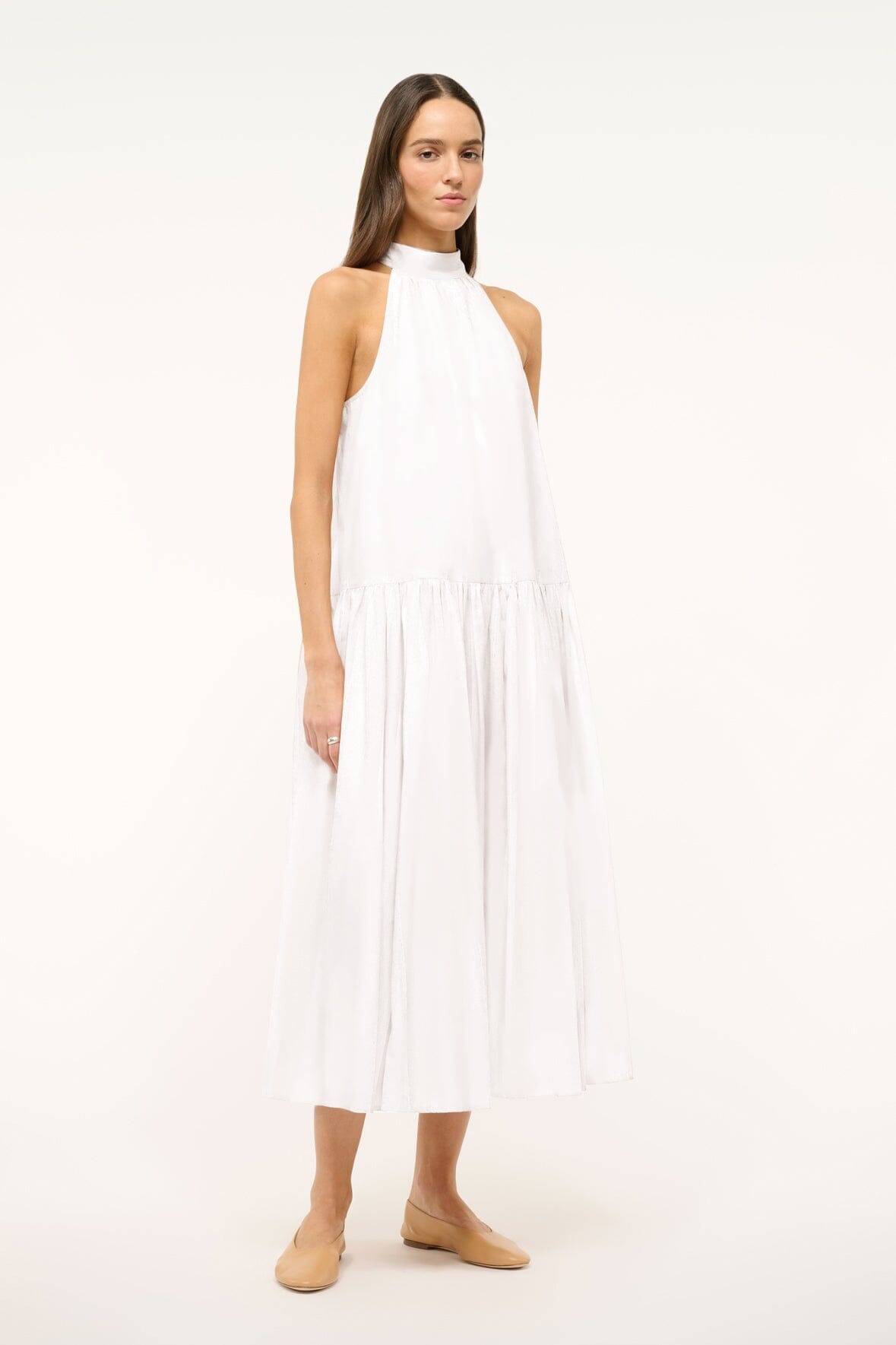 STAUD MIDI MARLOWE DRESS WHITE - 2