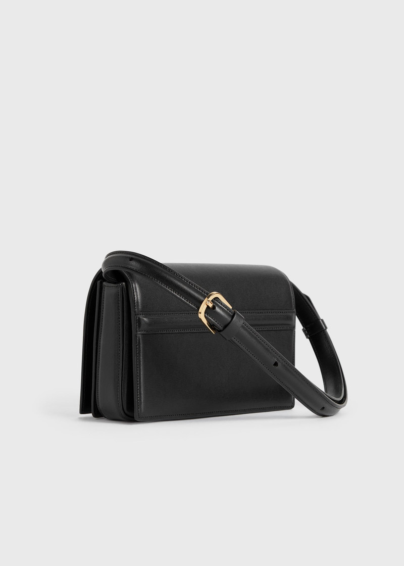 Mini T-flap leather bag black 7