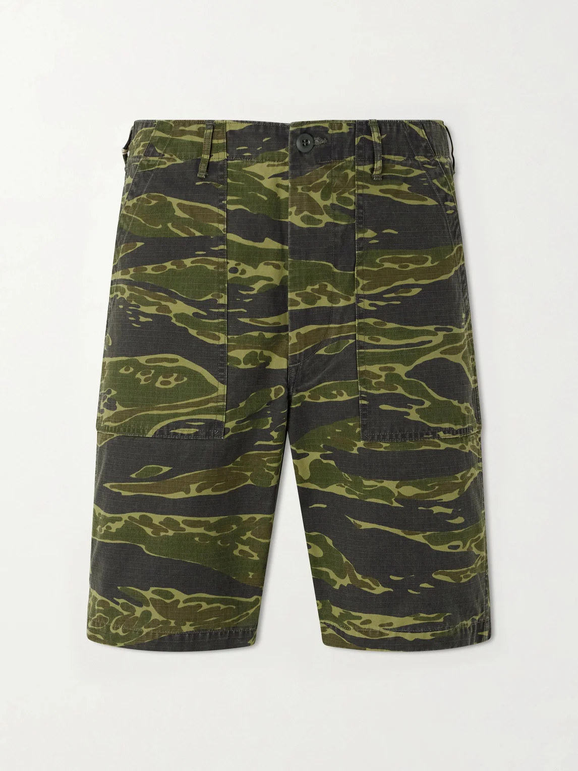 U.S. Army Fatigue Printed Straight-Leg Rip-Stop Cotton Shorts - 1