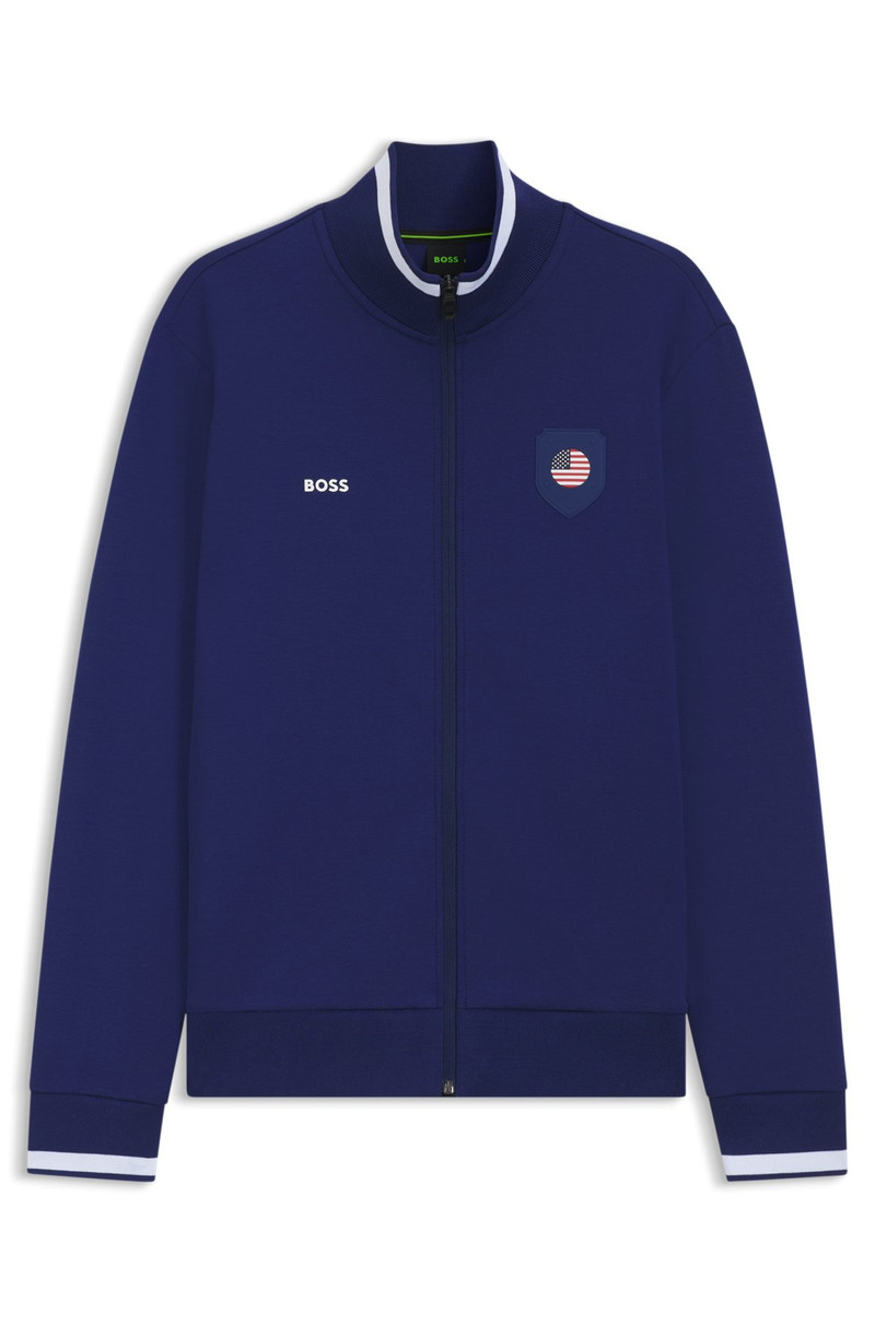 COTTON-BLEND ZIP-UP SWEATSHIRT WITH COUNTRY-FLAG BADGE 1