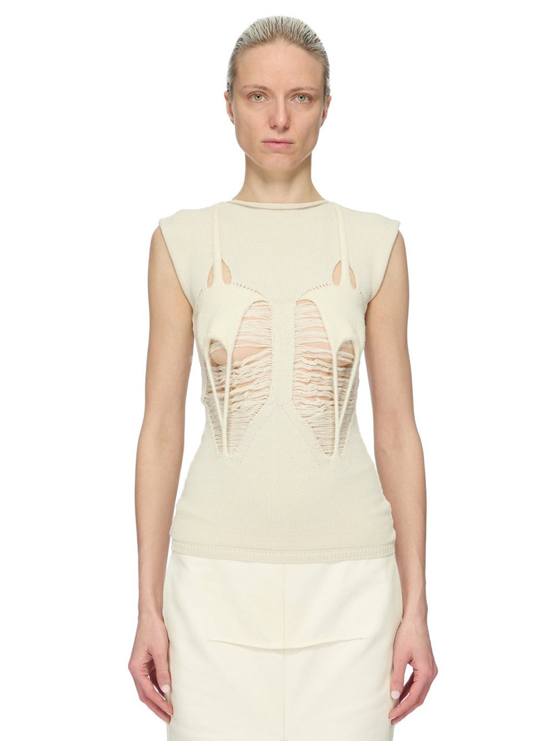 cut-out sleeveless top - 1