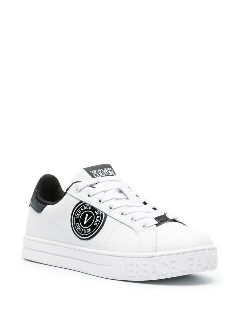 VERSACE JEANS COUTURE Court 88 logo-patch leather sneakers outlook