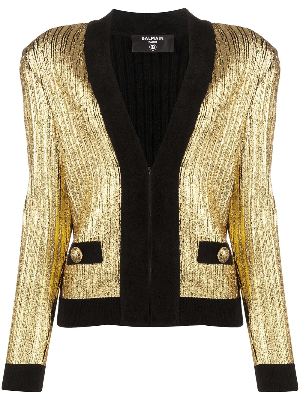 gold cropped cardigan - 1