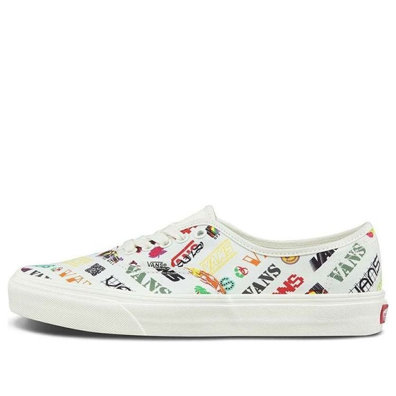 Vans Authentic Breathable Lightweight Low Top Casual Skate Shoes Unisex White Multi-Color VN0A348A3Z - 1