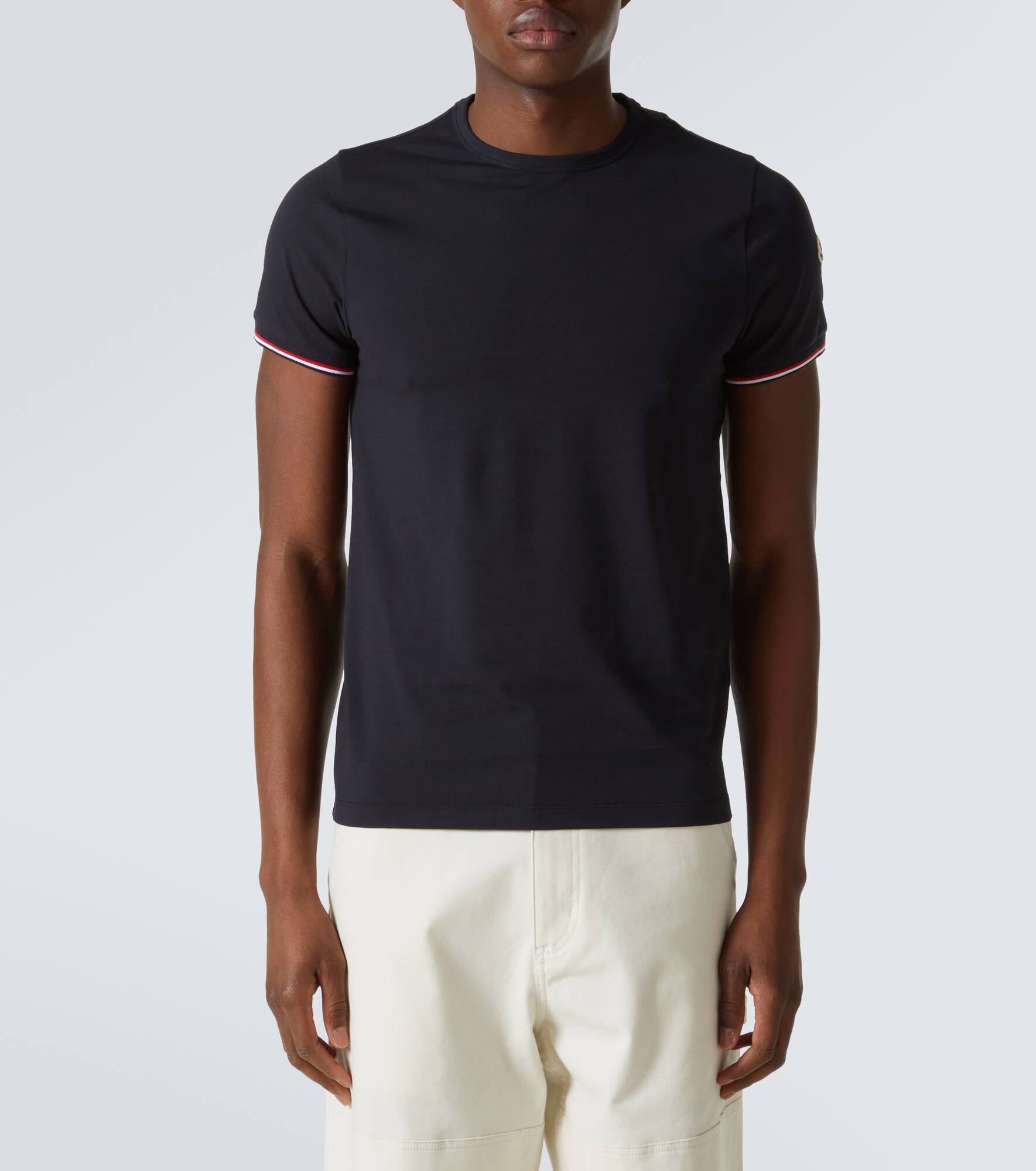Tricolor cotton-blend jersey T-shirt - 3