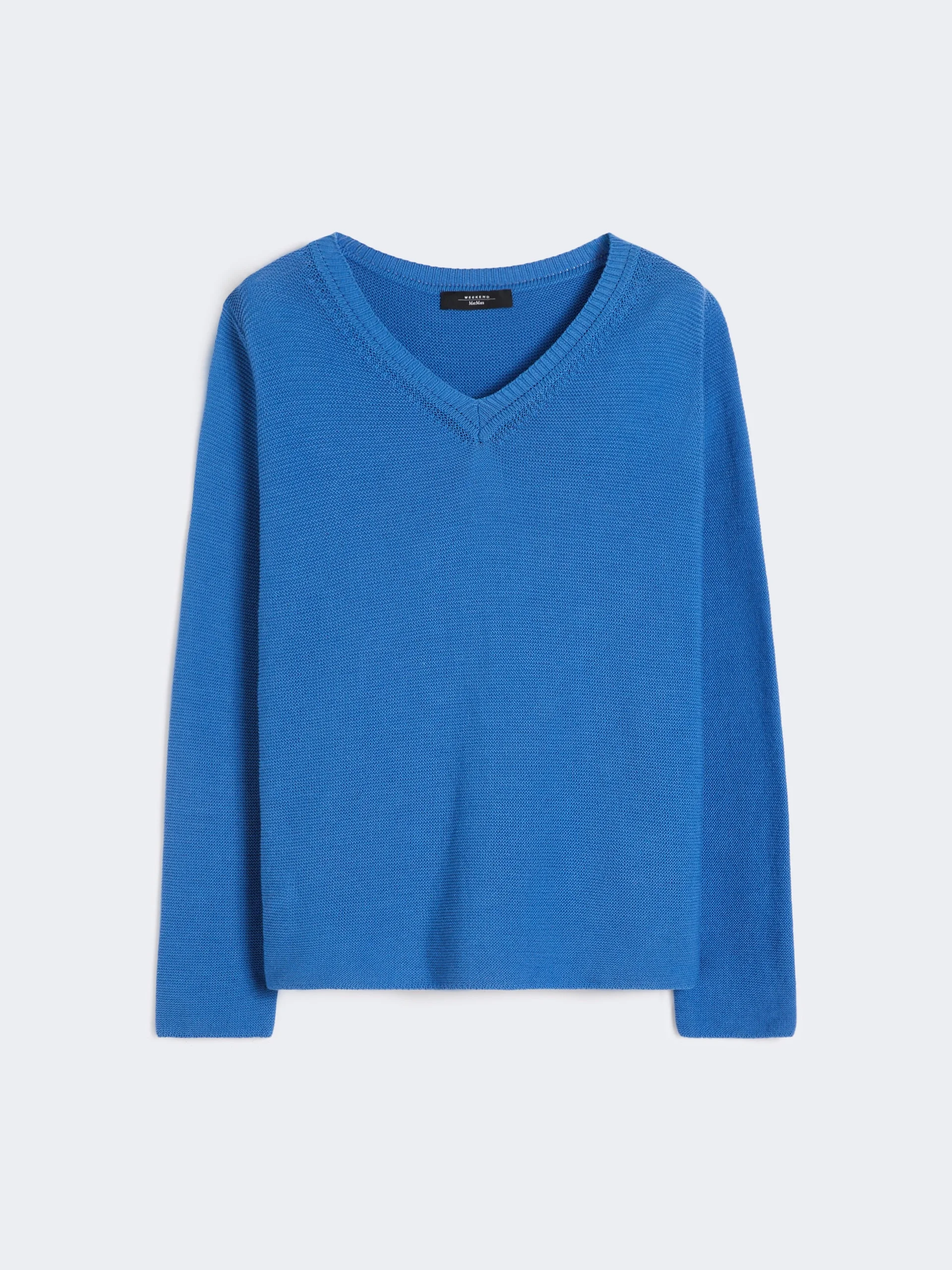 Cotton boxy sweater - CORNFLOWER BLUE - 1