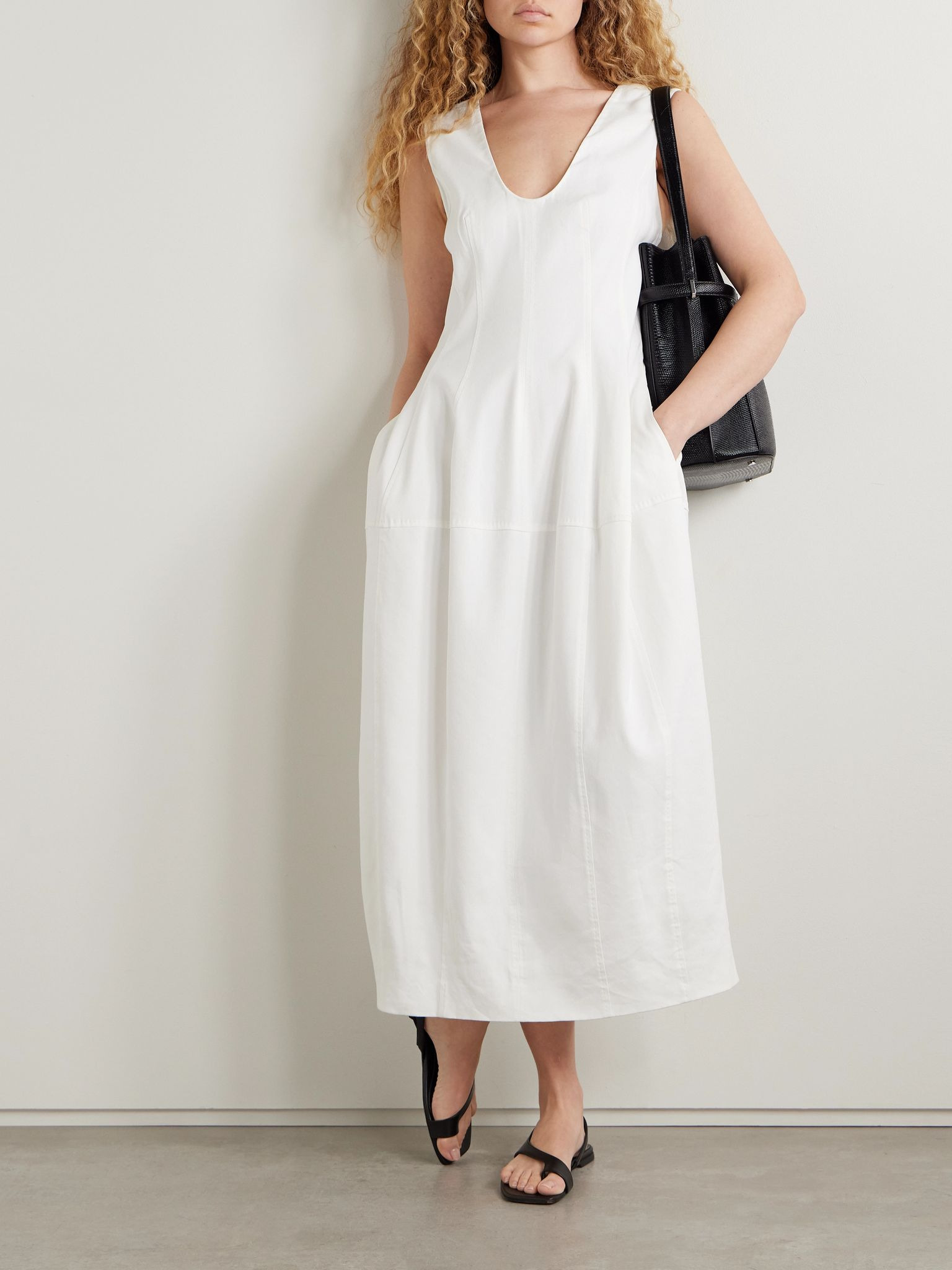 Organic hemp-blend midi dress White - 2