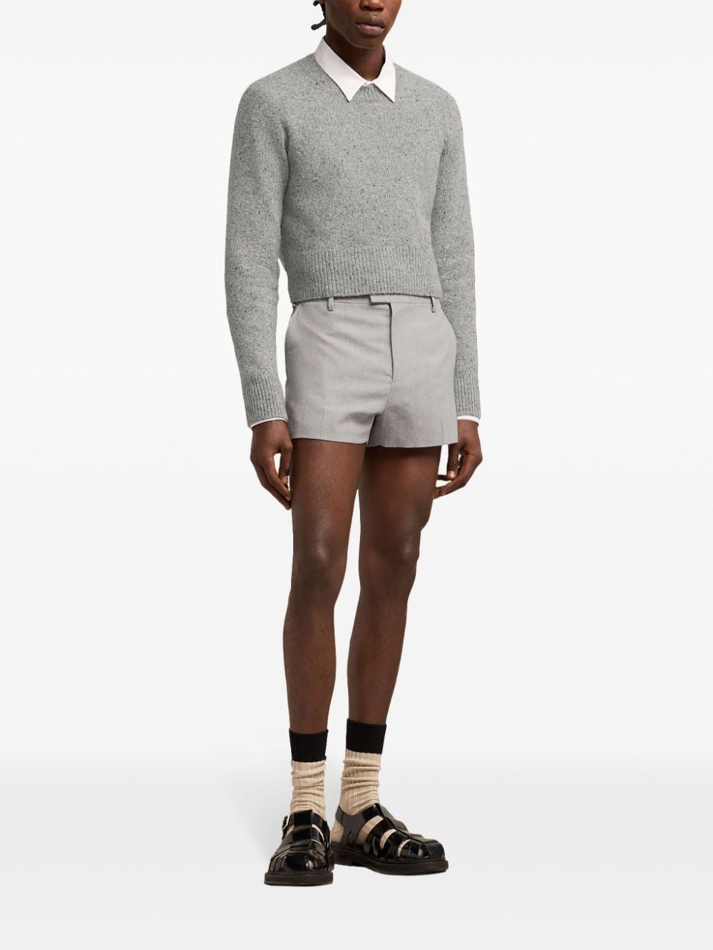 crepe wool shorts - 2