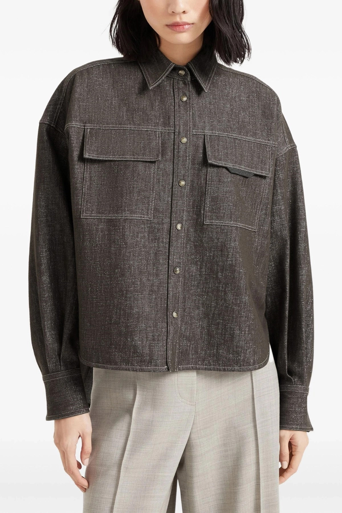 Lamé denim shirt - 2