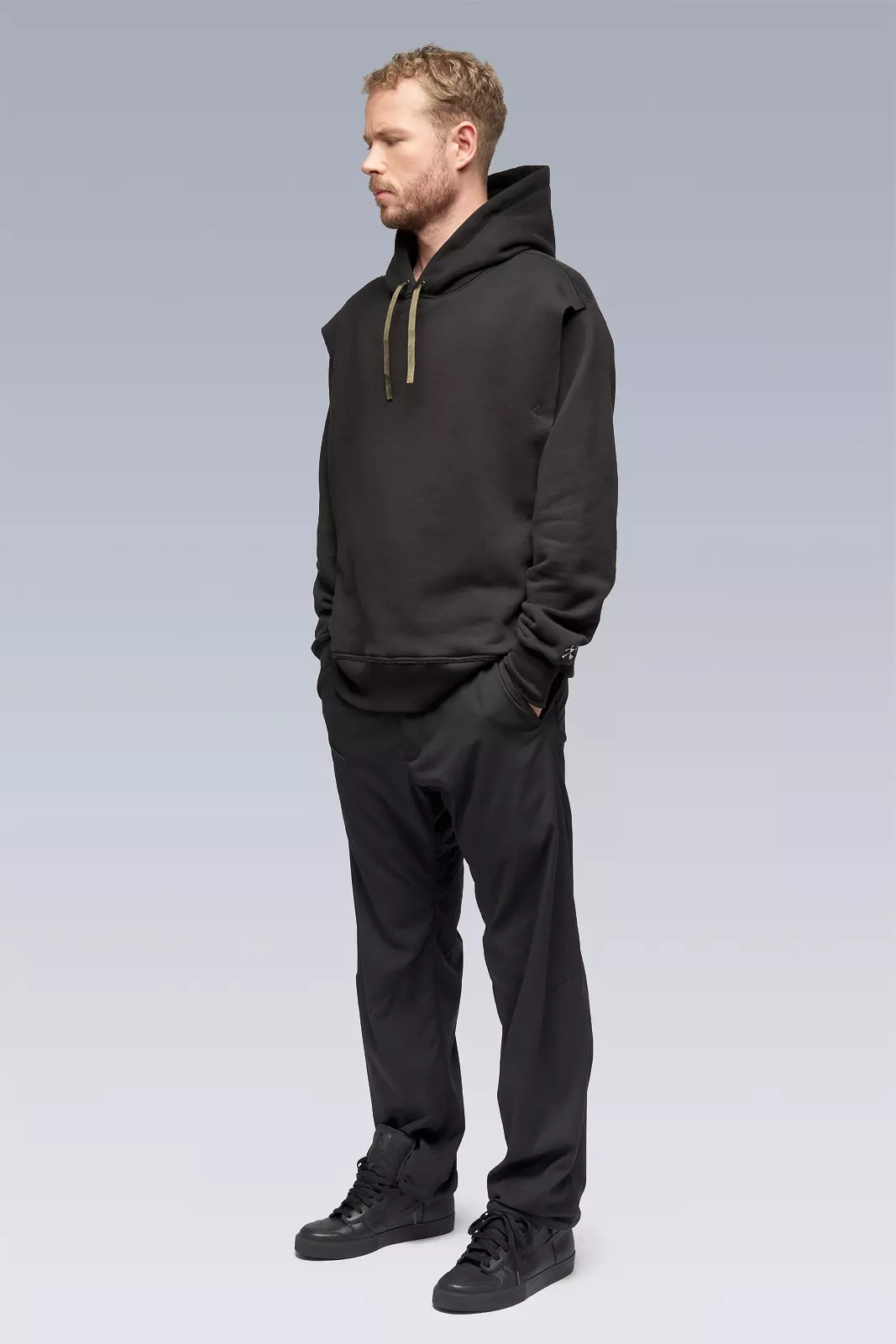 S26-PR Organic Cotton Hooded Sweatshirt Black - 4