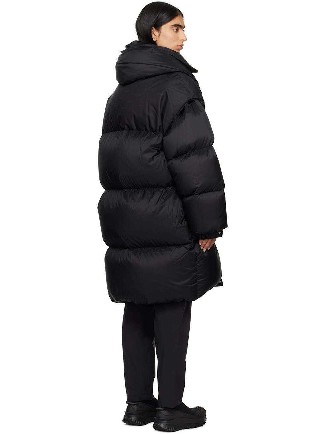 Black Verone Long Down Jacket - 3