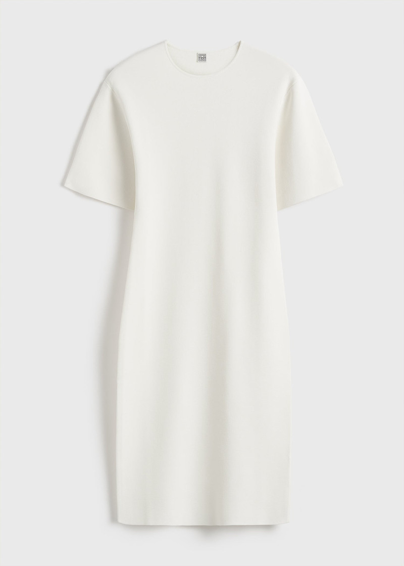 Tee knit dress white 1