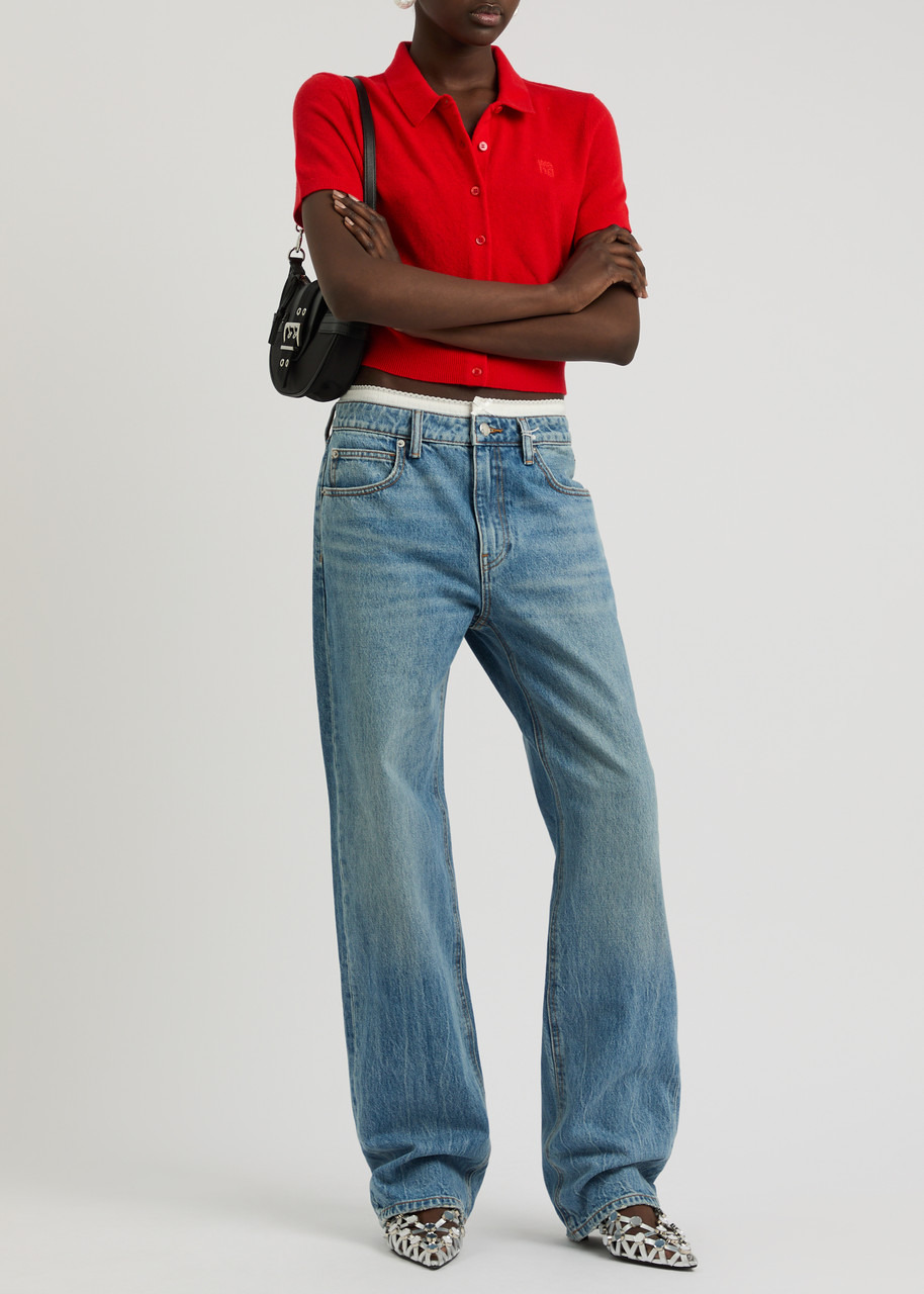 Alexanderwang.t Logo-embroidered Cropped Wool Cardigan - 4