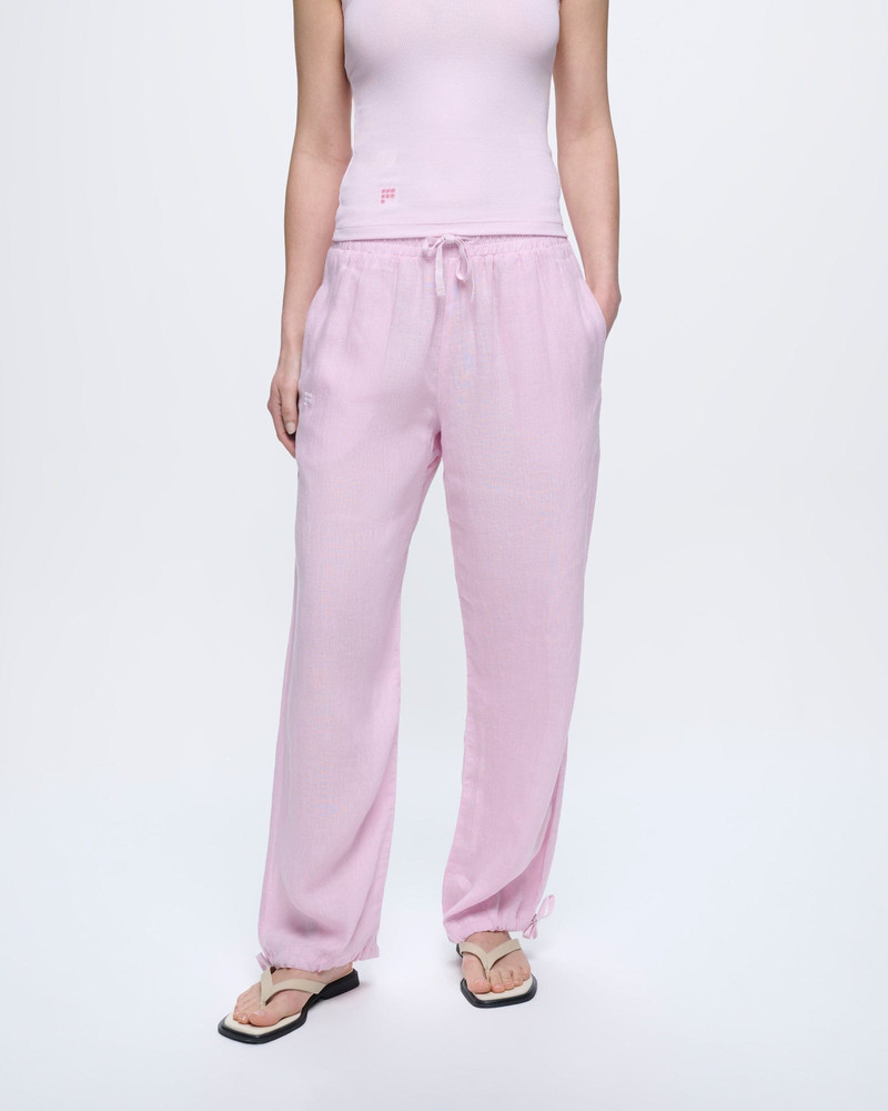 Womens Linen Trousers - Light Lilac 3