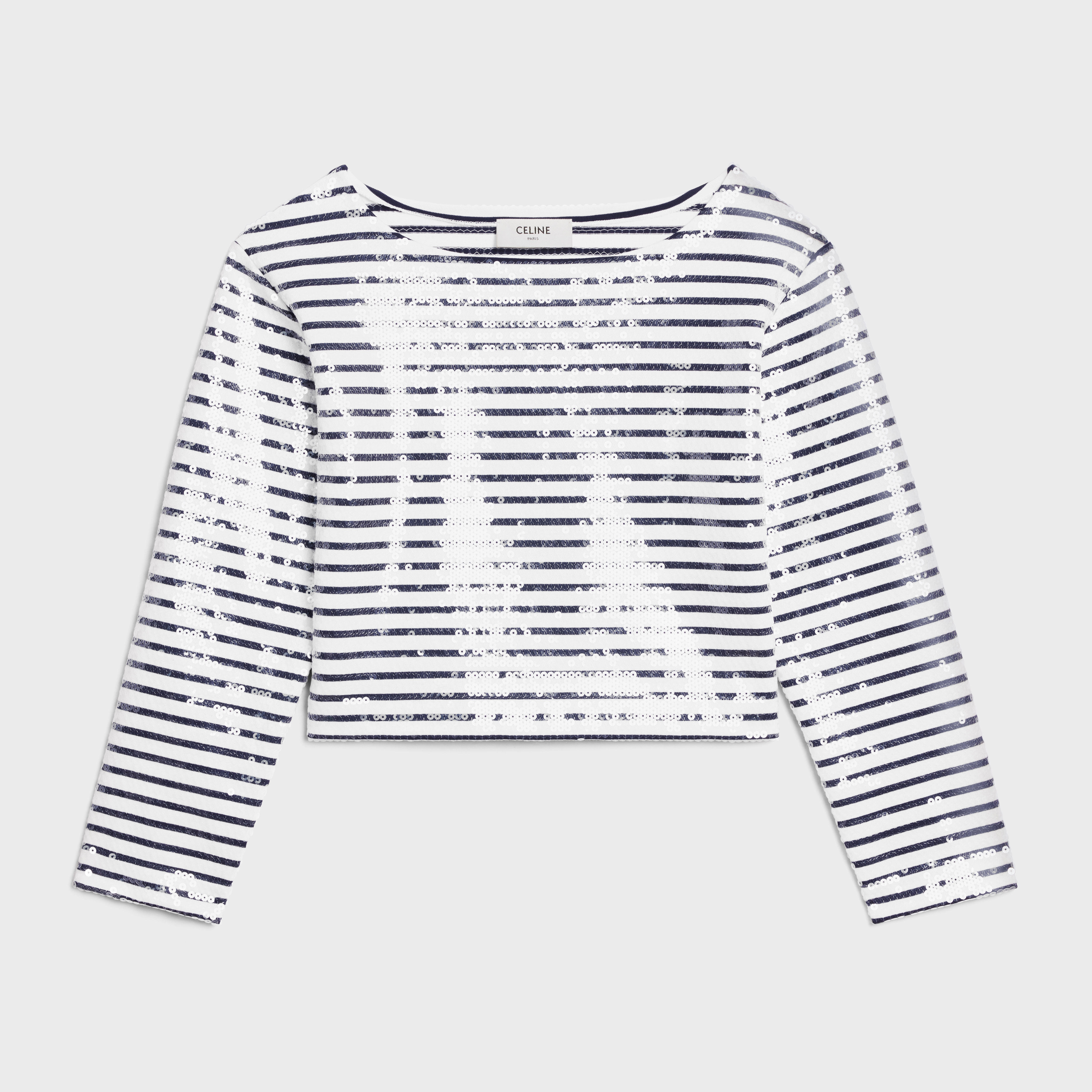 embroidered marinière in striped cotton jersey - 1