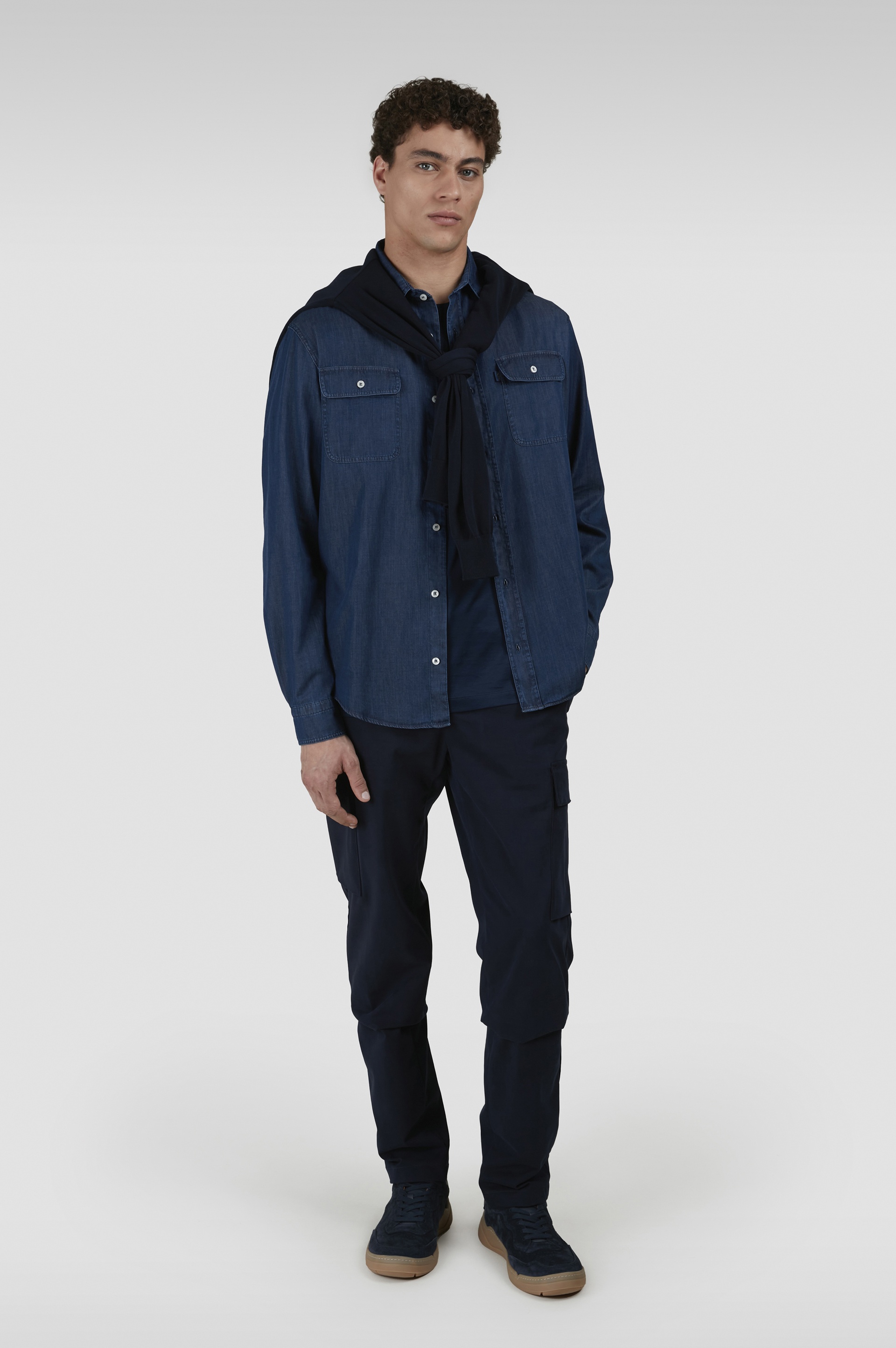 X-SOFT SHIRT IN GIZA COTTON LIGHT DENIM - 2