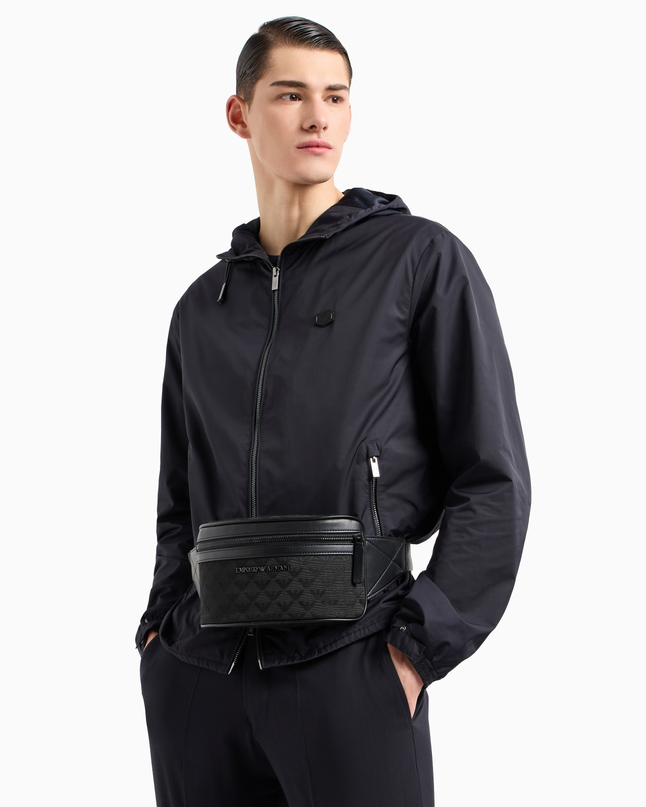 NYLON BELT BAG WITH ALL-OVER JACQUARD EAGLE - 6