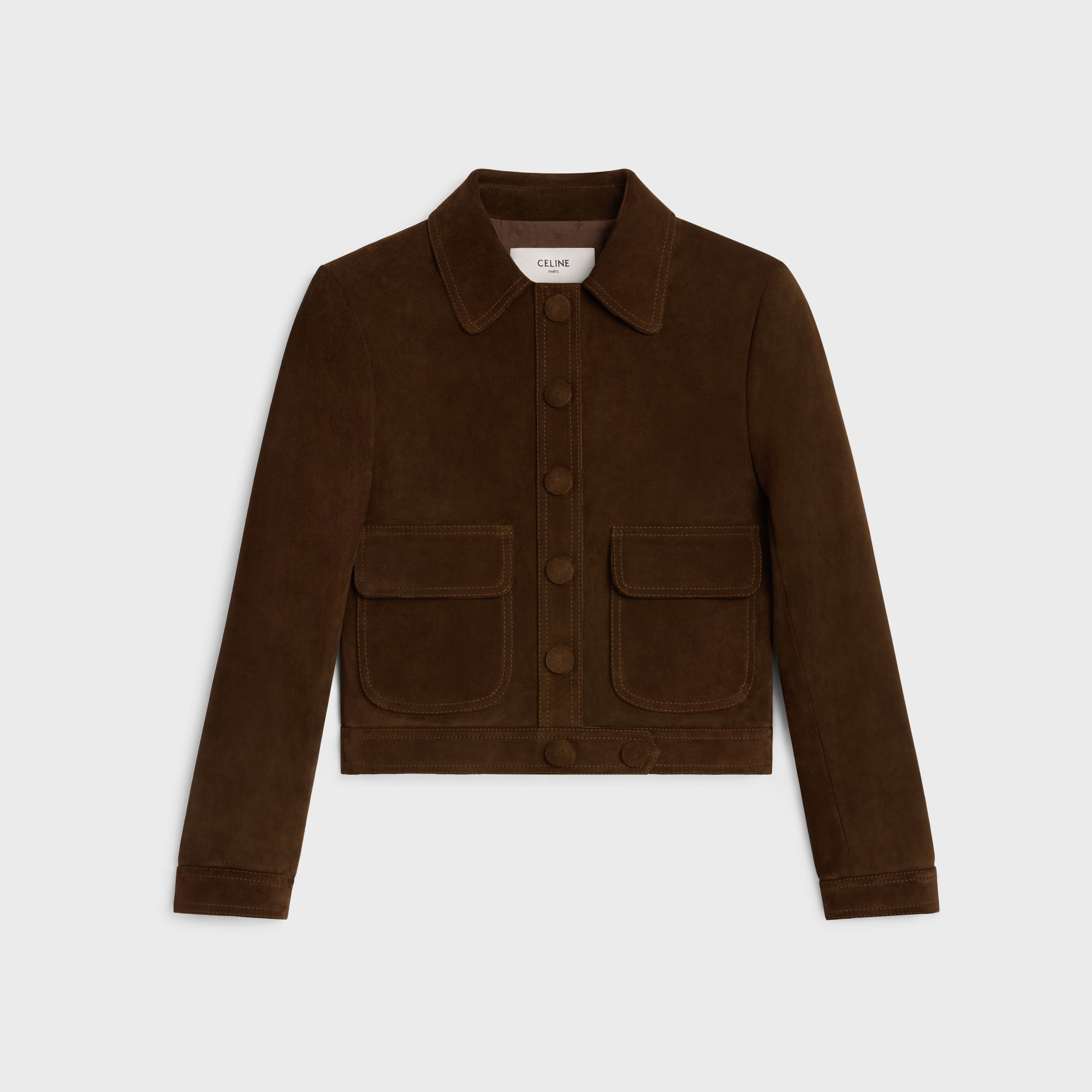 straight-cut blouson jacket in suede - 1