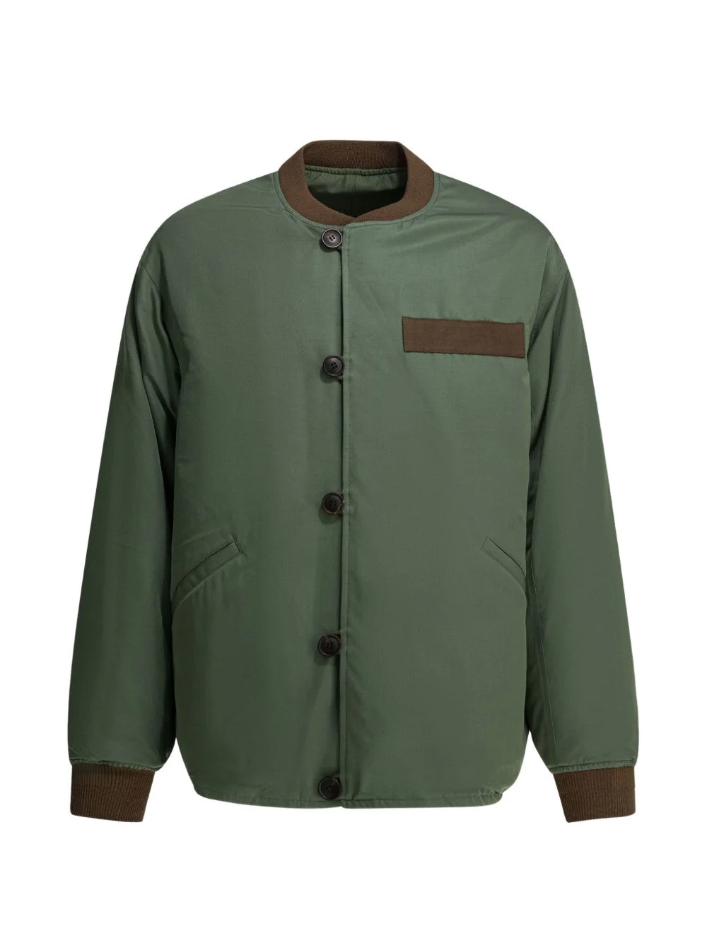 contrast-trim button-up bomber jacket - 1