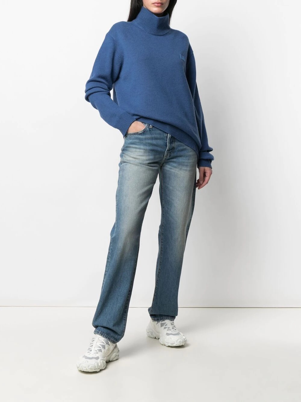 logo-patch turtleneck jumper - 3