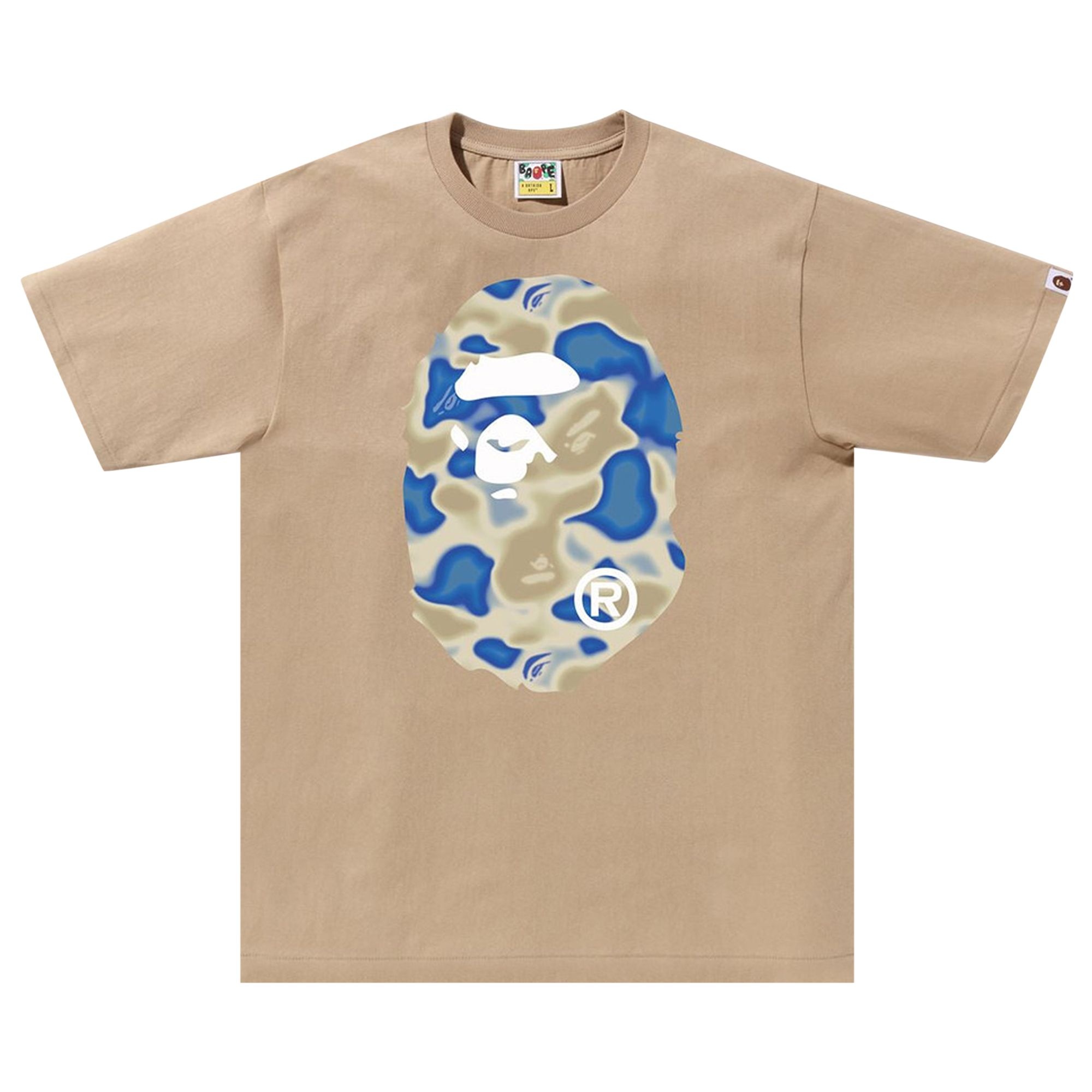 BAPE Liquid Camo Big Ape Head Tee 'Beige' - 1