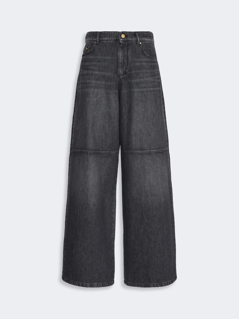 BERLINA Straight-fit cotton denim jeans - BLACK 1
