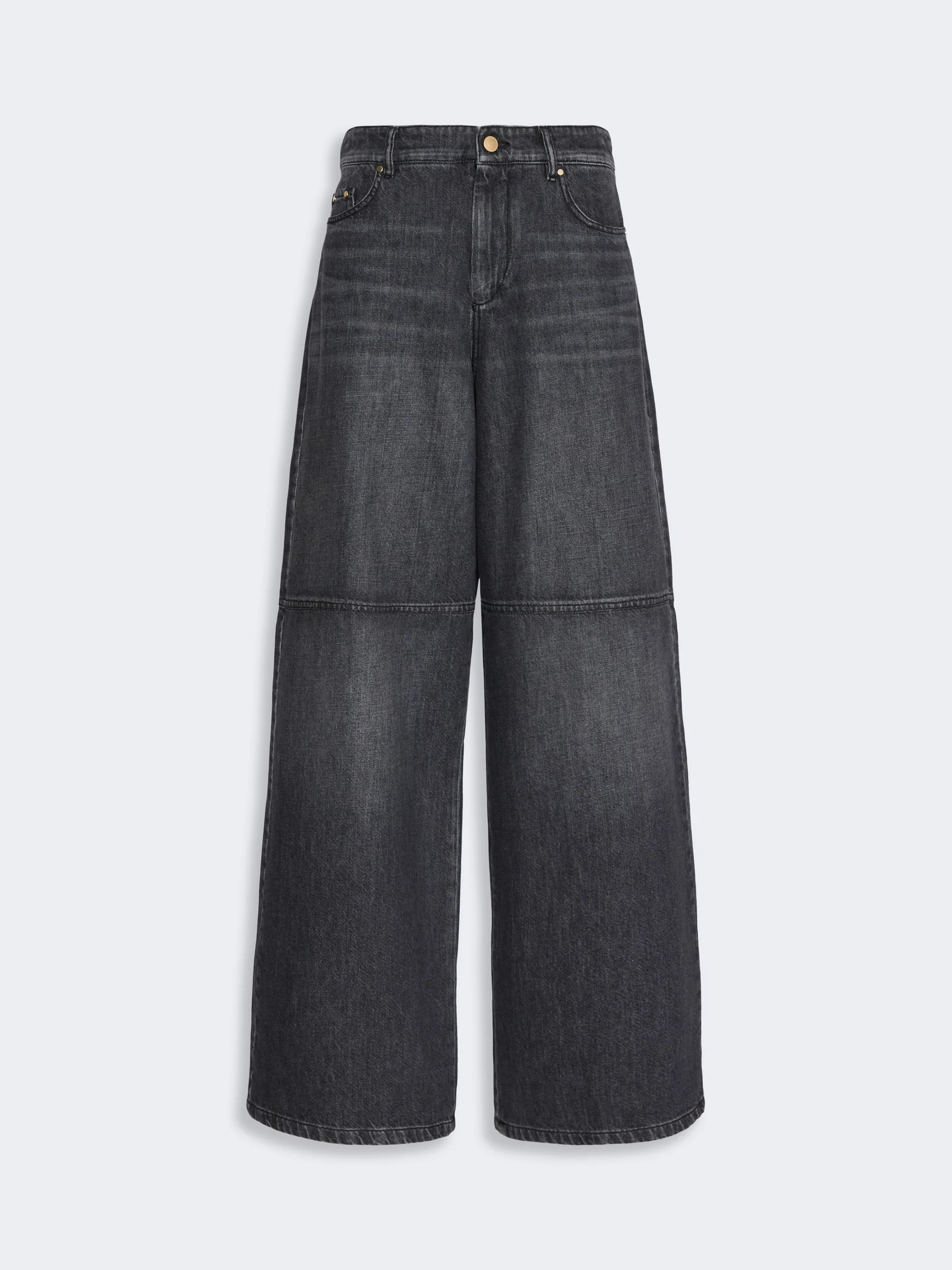 BERLINA Straight-fit cotton denim jeans - BLACK - 1