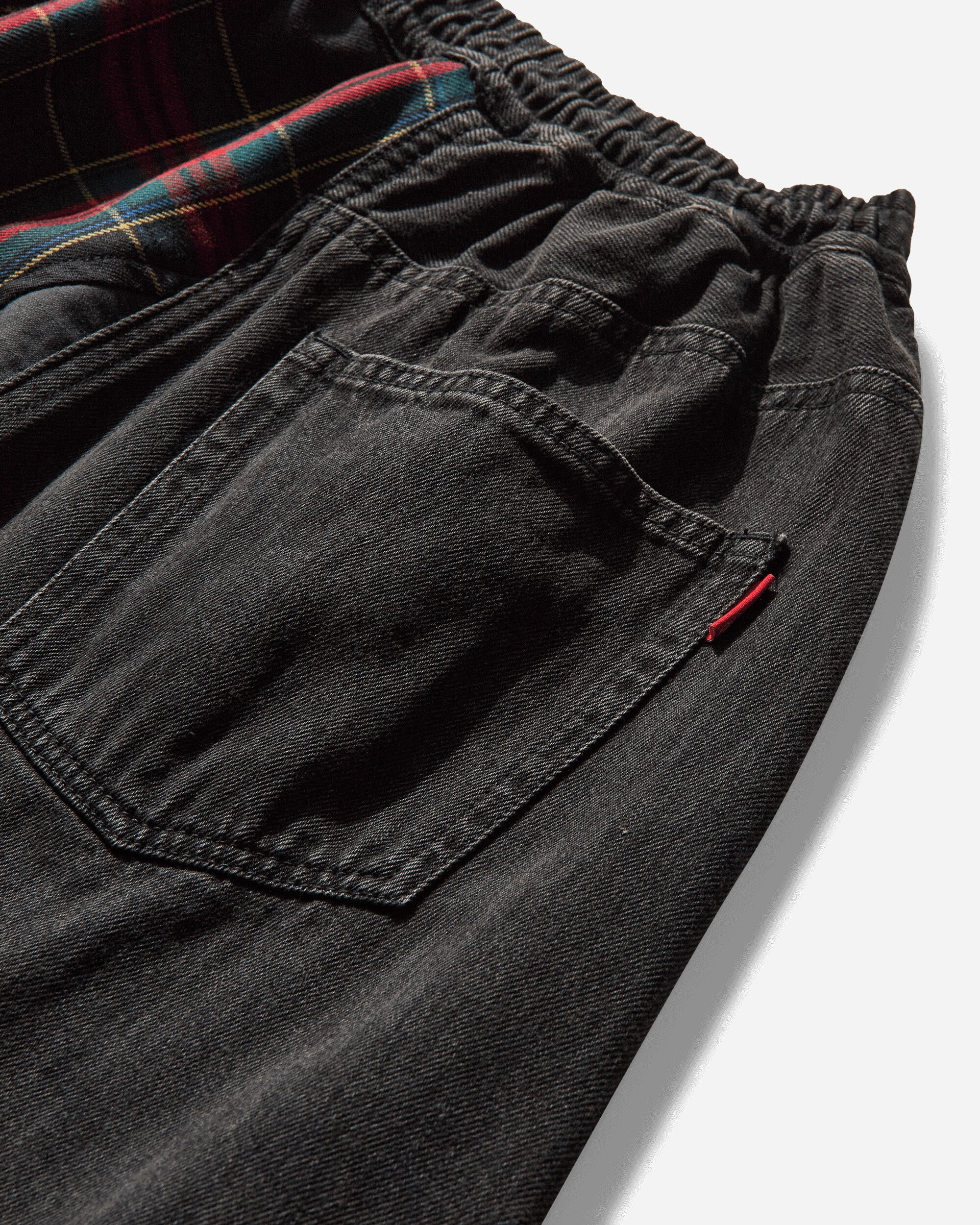 Women's Denim and Wool-Blend Check Skirt Black - 4