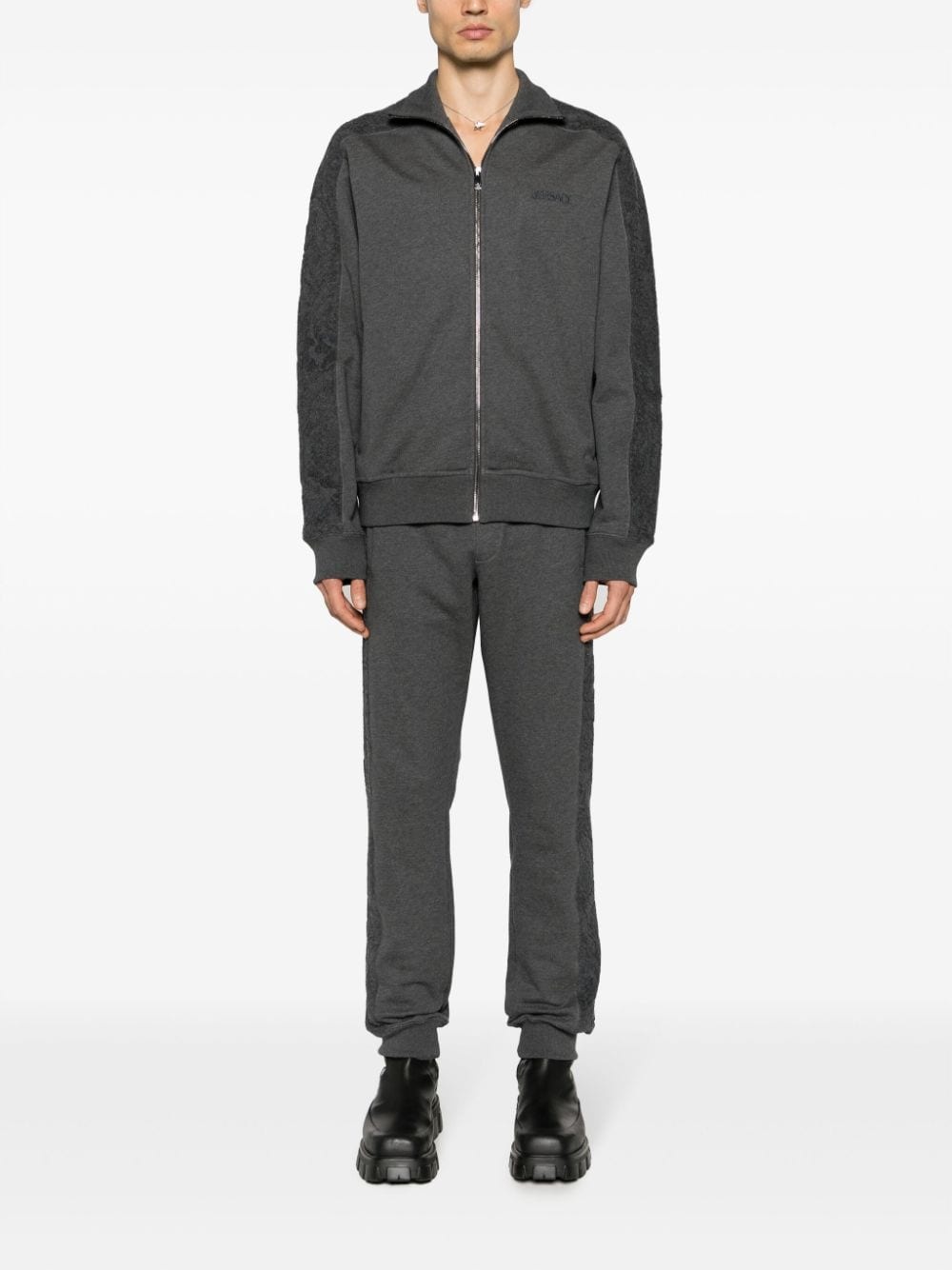 Barocco-motif tapered track pants - 2