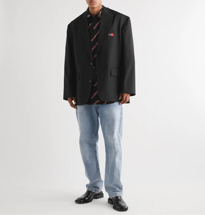 BALENCIAGA Logo-Appliquéd Wool-Blend Blazer outlook