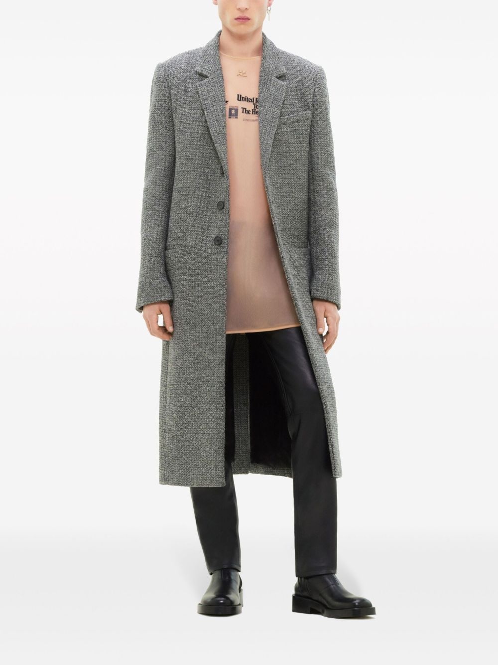 single-breasted wool-blend coat - 2