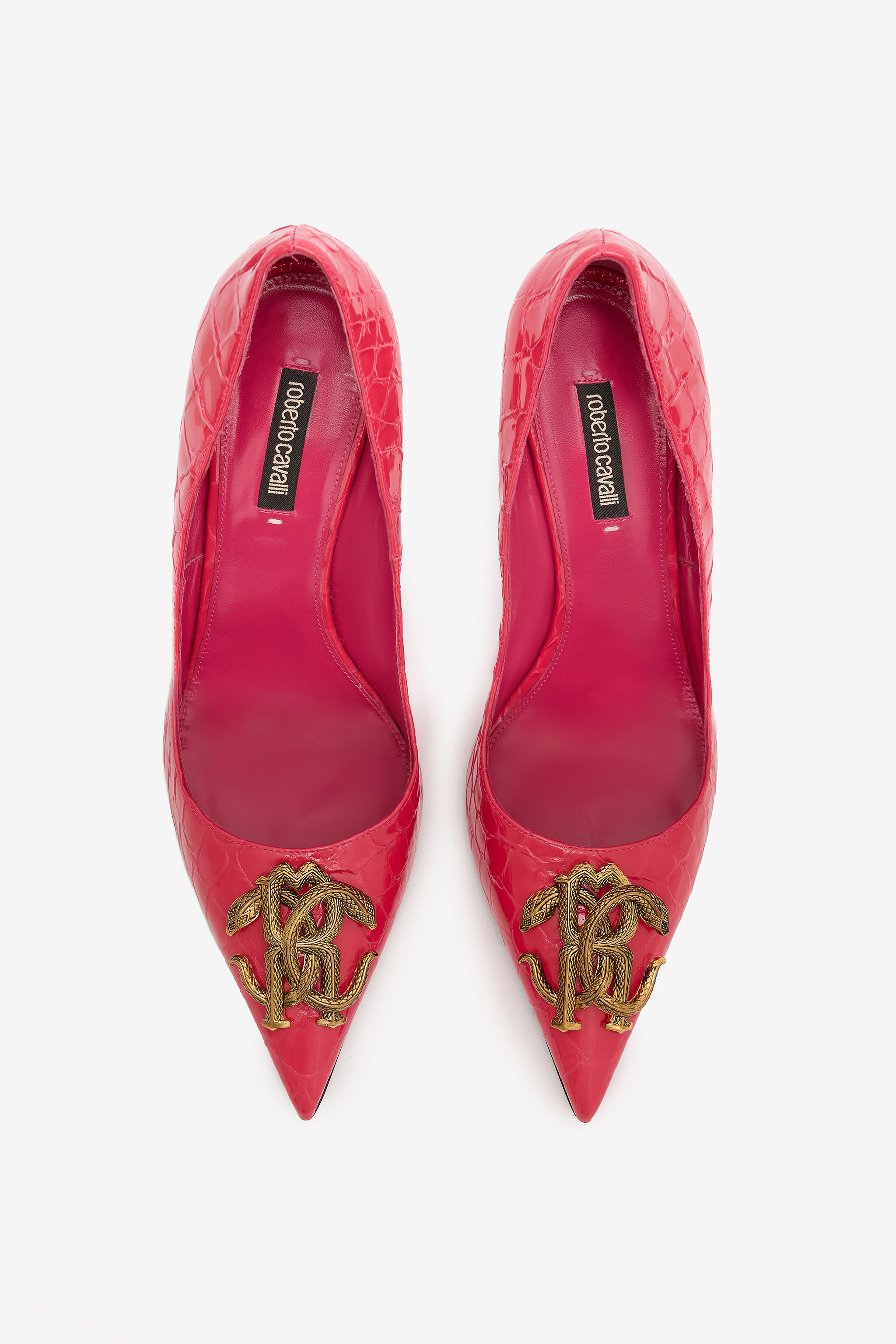 Crocodile-Effect Pumps With Mirror Snake Monogram - 5