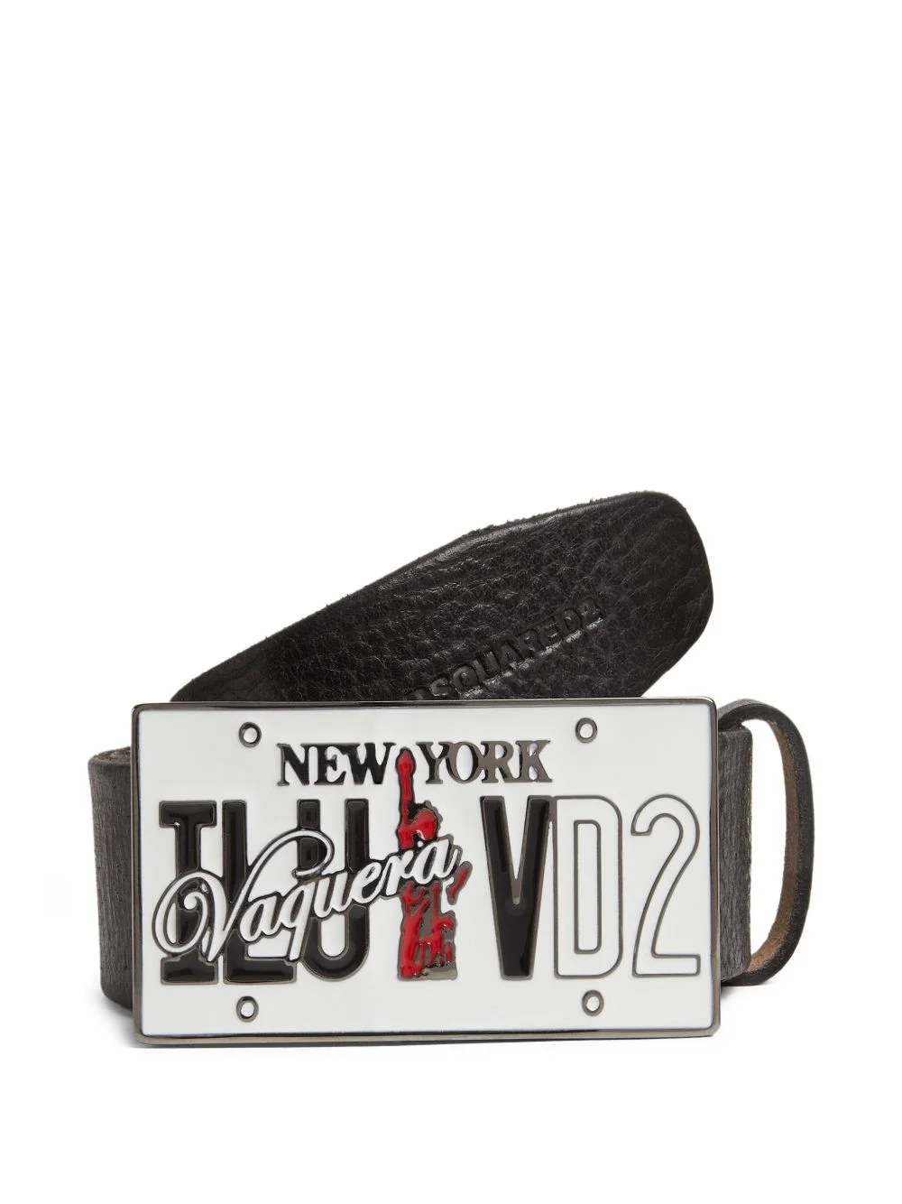 logo-buckle leather belt - 1