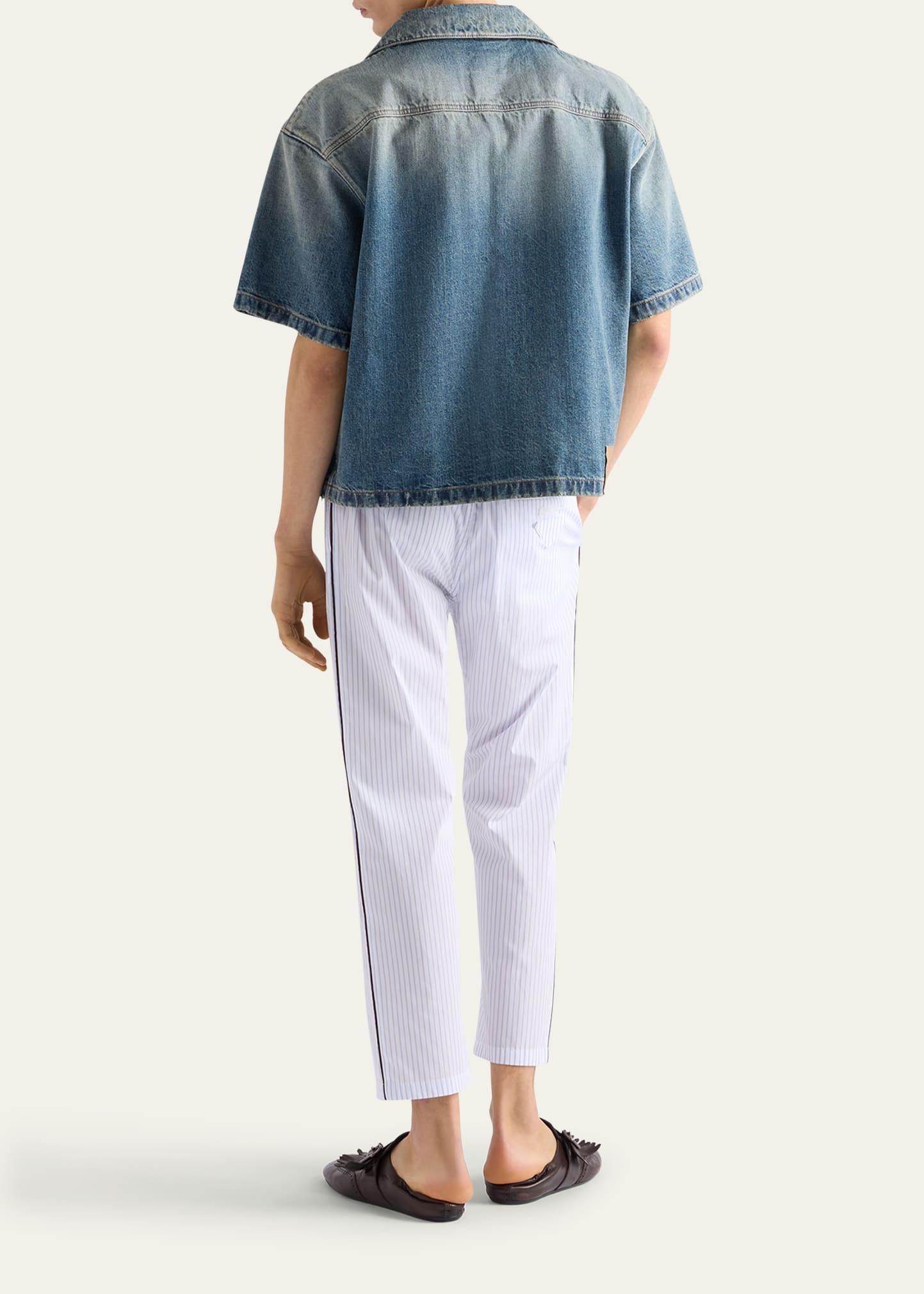 Men's Denim Boxy-Fit Bowling Shirt - 3