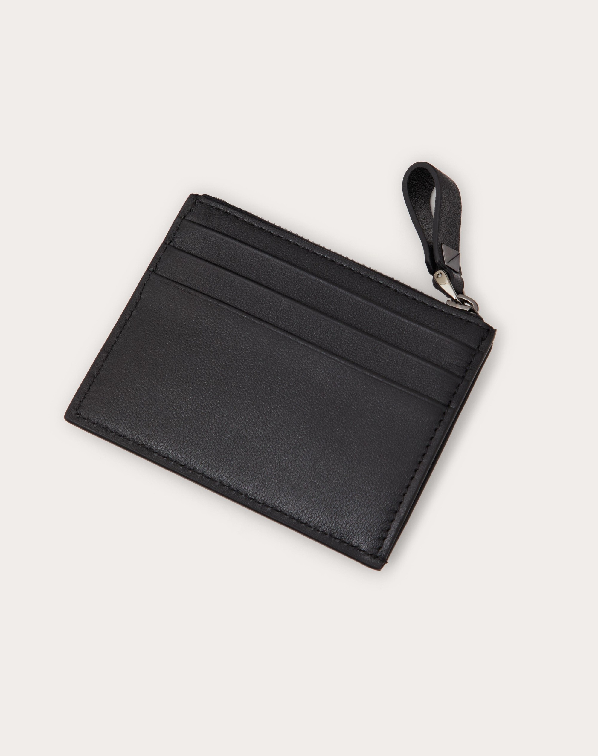 ROCKSTUD CALFSKIN CARDHOLDER WITH ZIPPER - 3