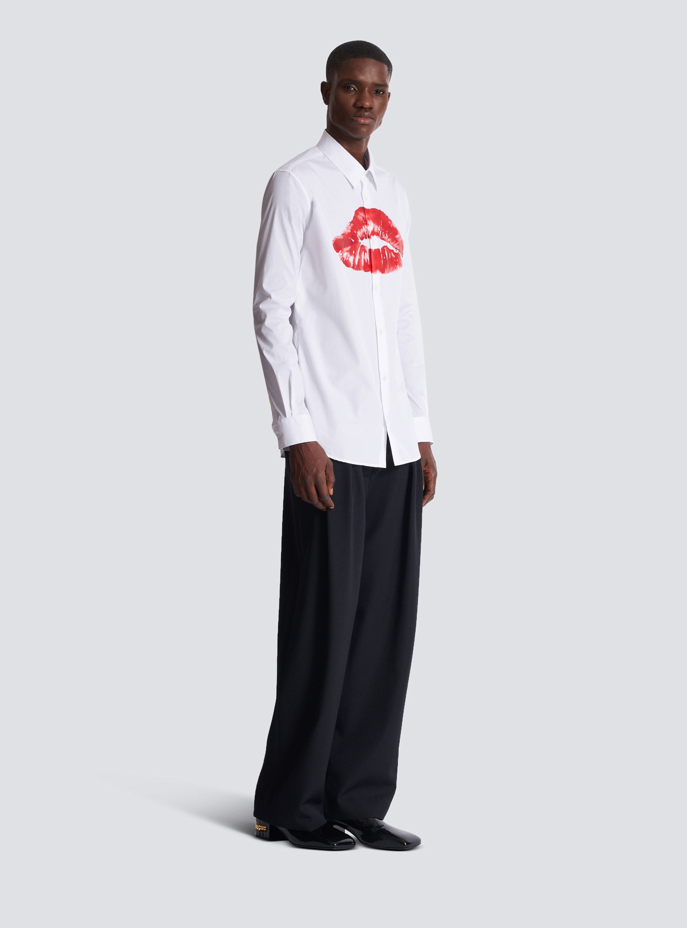 Poplin shirt with Kiss print - 3