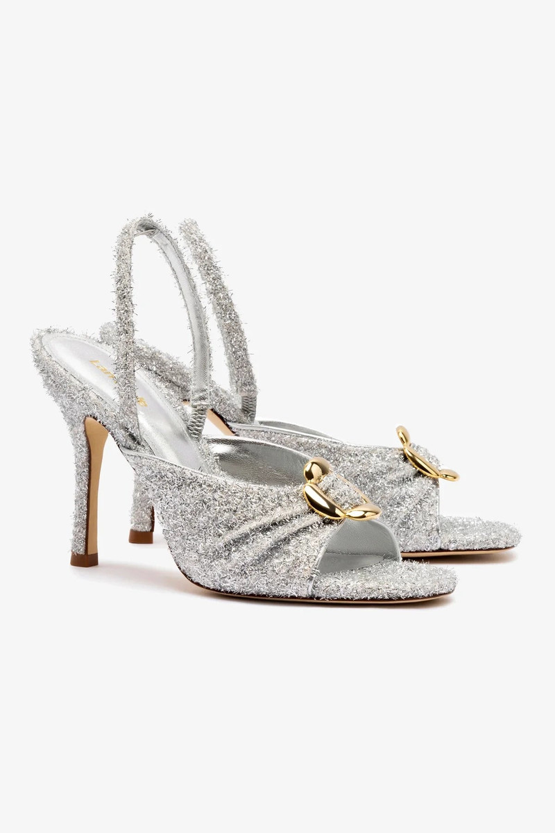 Mayfair Sandal In Silver Lurex 3