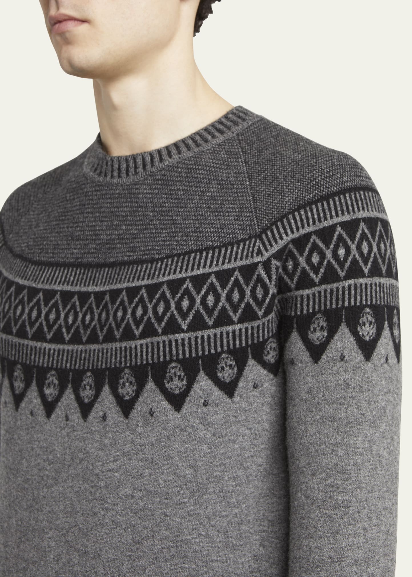Men's Skull Fair Isle Sweater - 5