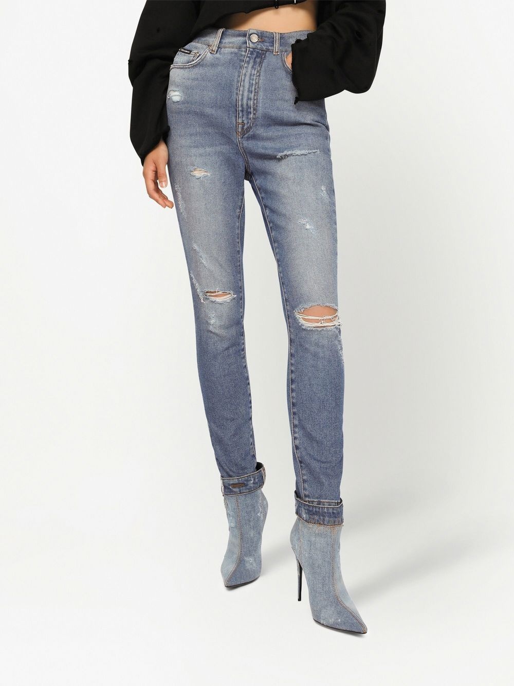 distressed slim-fit jeans - 5