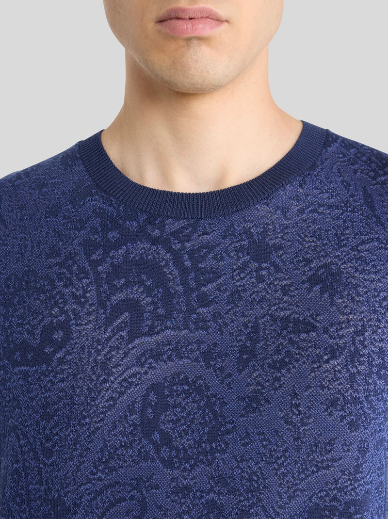 Etro KNIT COTTON T-SHIRT WITH FLORAL PAISLEY MOTIF outlook