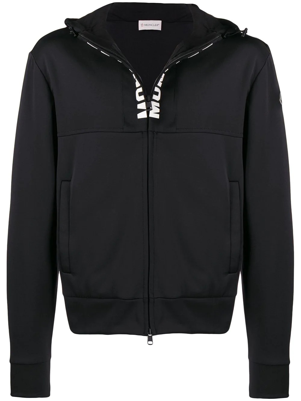 zipped jersey hoodie - 1