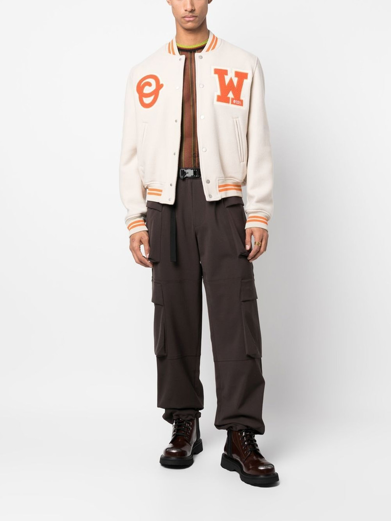 Off-White logo-patch varsity jacket outlook