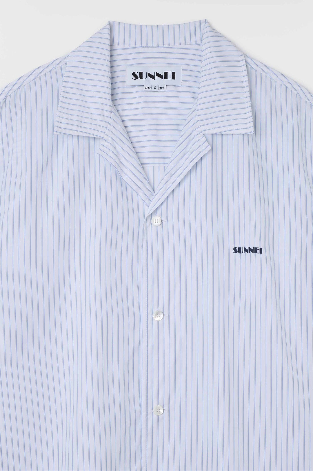 STRIPED SHORTSLEEVE SHIRT / azure & off white - 5