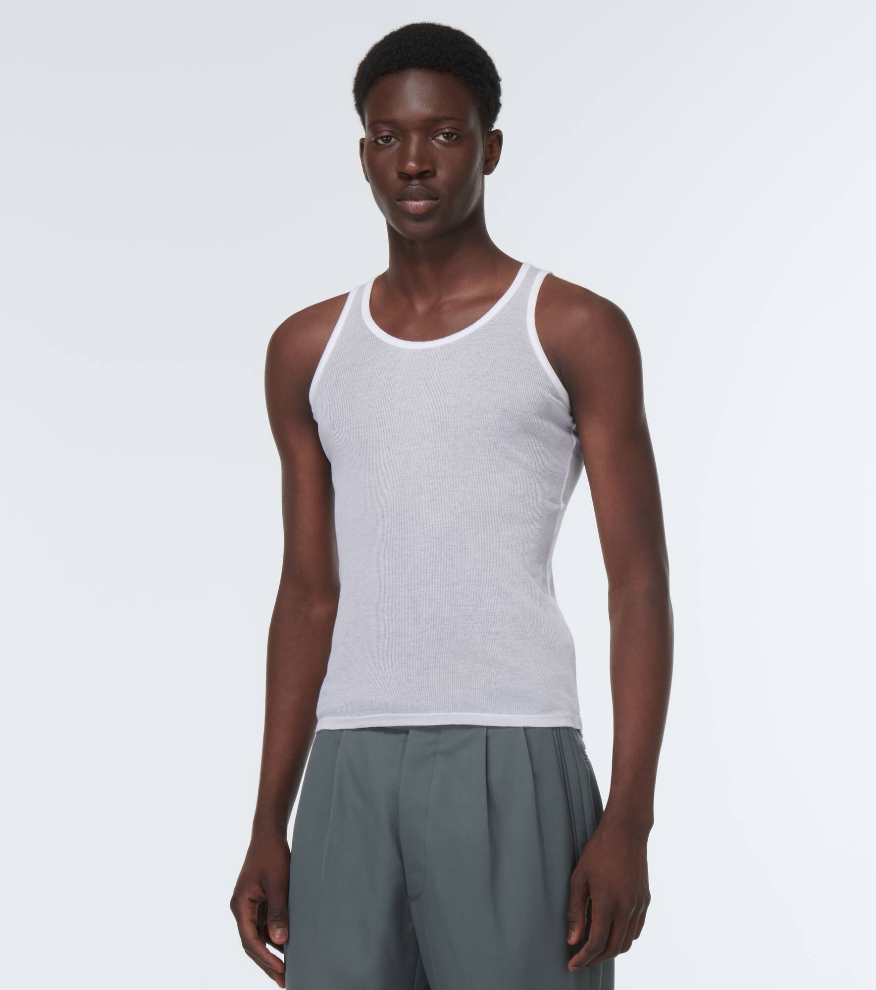 Ribbed-knit cotton and silk tank top - 3